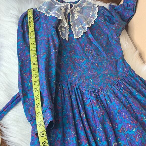 Neiman Marcus Paisley & Lace Vintage Dress Size 14 - Picture 12 of 12